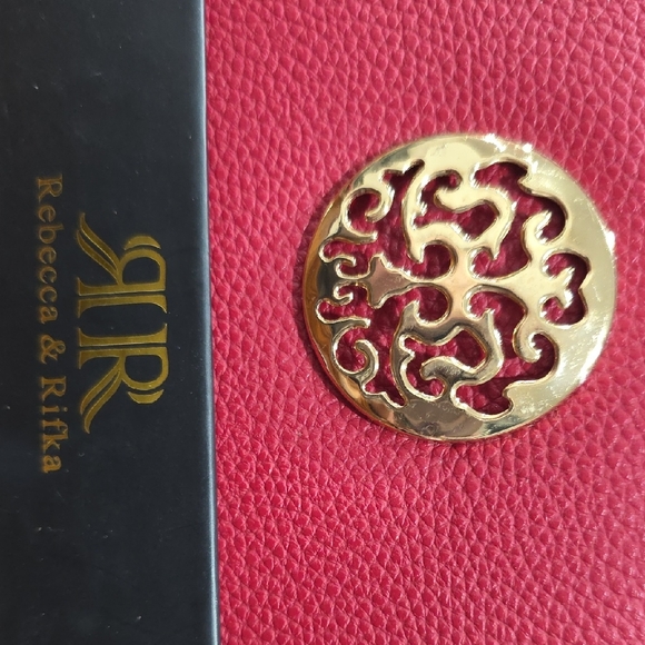 Red Wallet with Gold Accent - Picture 2 of 8